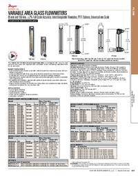 Thumbnail of document Data Sheet - VA Variable Area Glass Flowmeters